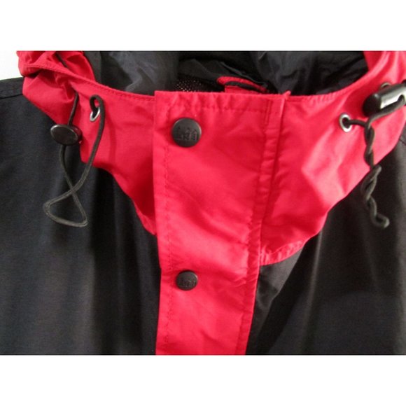REI Gore Tex Anorak Wind Breaker Mens XL Hood Armpit Vents Red Black GUC - Picture 5 of 16